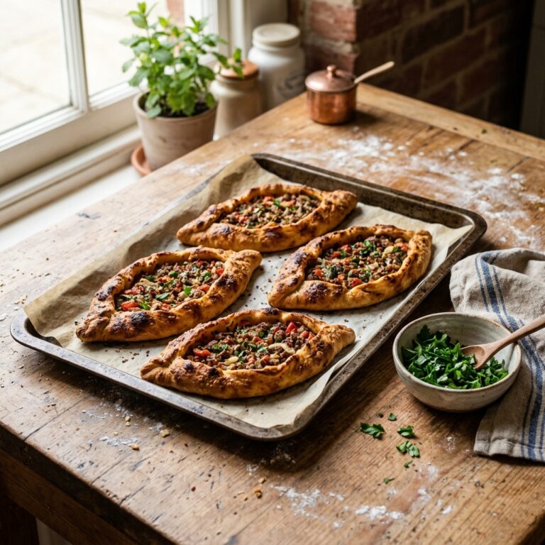 Ev Pidesi Tarifi: 4 Kişilik Mayalı Kıymalı Pide