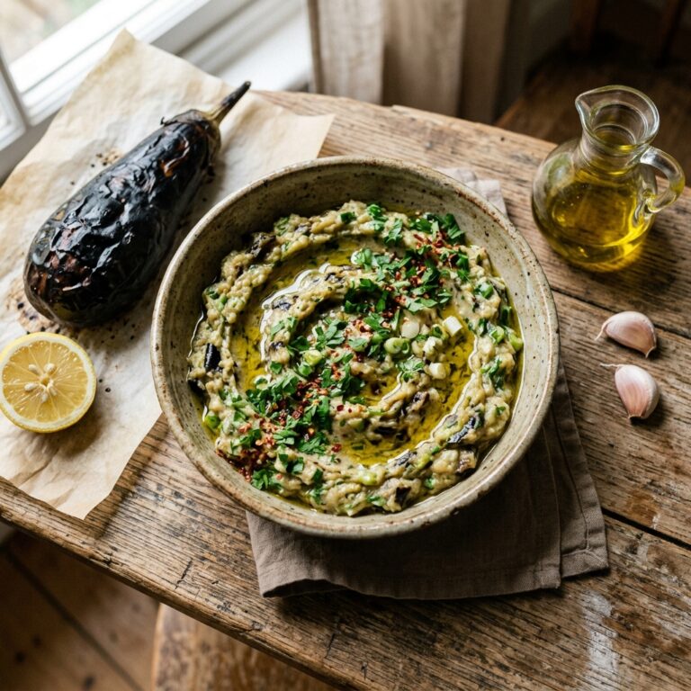 Köz Patlıcan Salatası Tarifi: 4 Kişilik, Limonlu