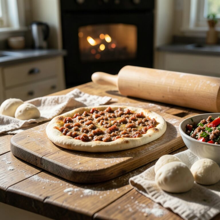 Lahmacun Tarifi: 8 Adet İnce Hamur, Kıymalı Ev Usulü